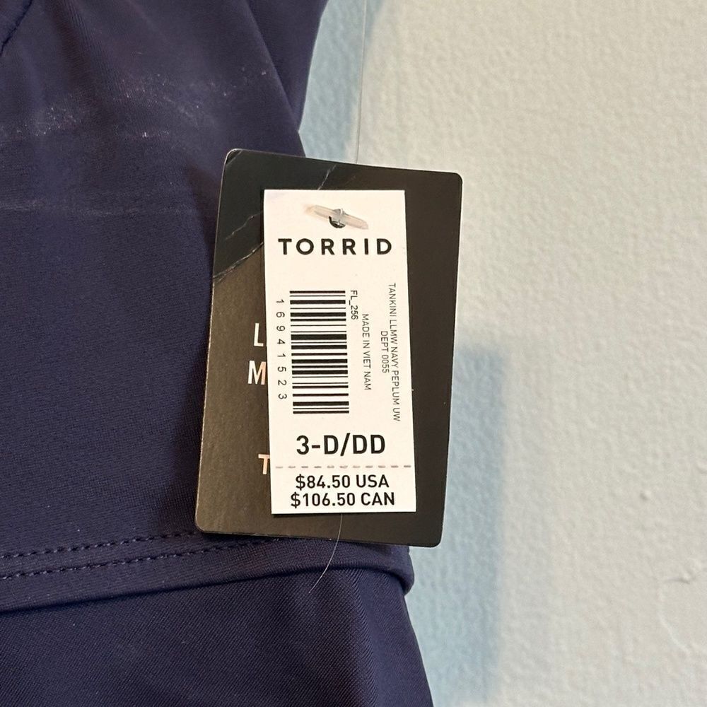 Torrid Peplum Underwire Swim Top - Blue 3X D/DD - Picture 9 of 11